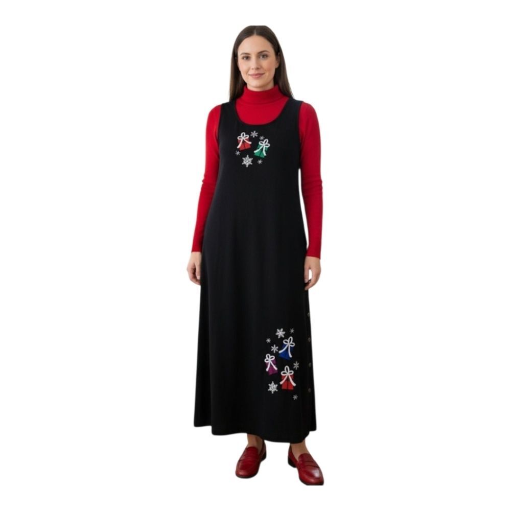 Vintage Mandal Bay Holiday Jumper Maxi Dress Pockets Cotton Corduroy M
